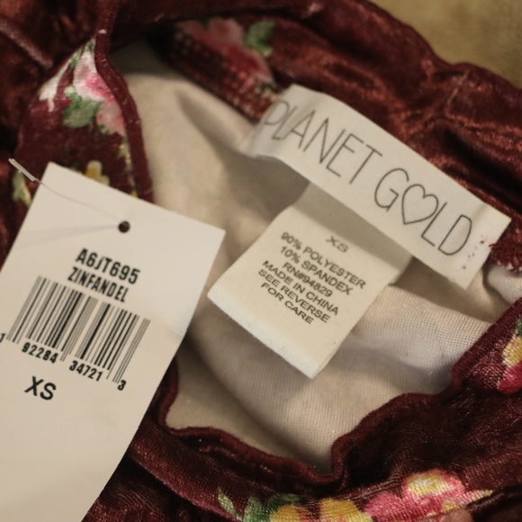 Planet Gold Juniors' Velvet Velour Mock-Neck Top - Picture 3 of 8